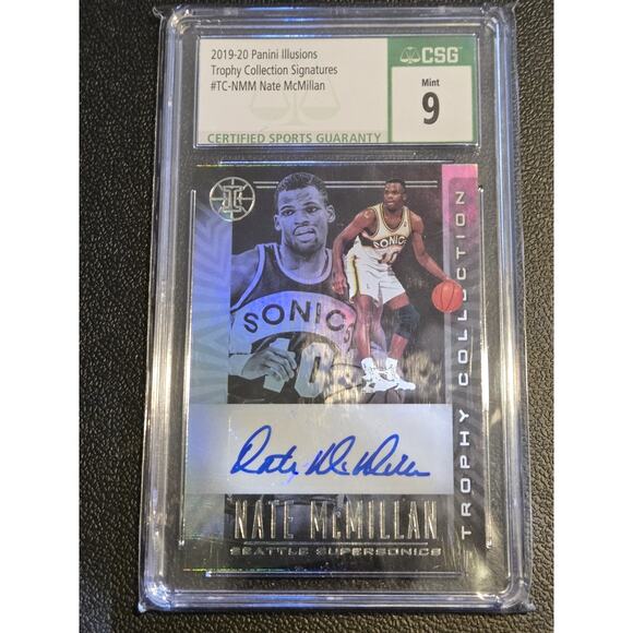 2019-20 Panini Illusions TC-NMM Nate McMillan Trophy Collection Signatures CSG 9 - Picture 1 of 2